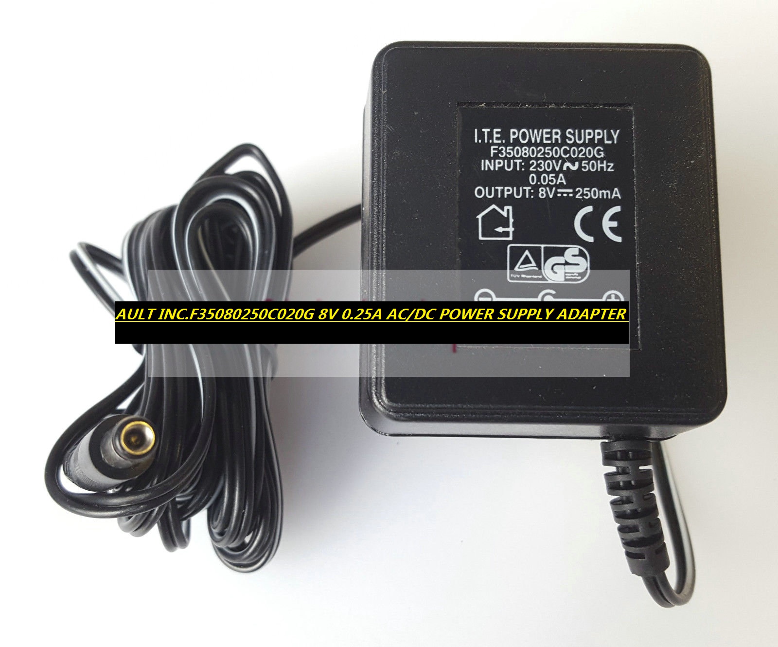 *Brand NEW* AULT 8V 0.25A AC/DC ADAPTER INC.F35080250C020G POWER SUPPLY - Click Image to Close